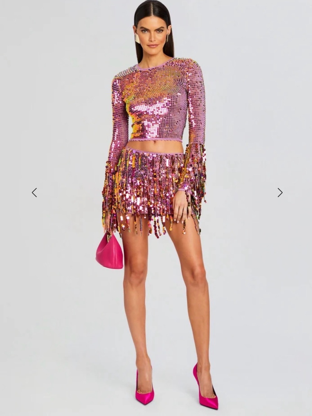 Retrofete Sequin Fringe Set- Pink